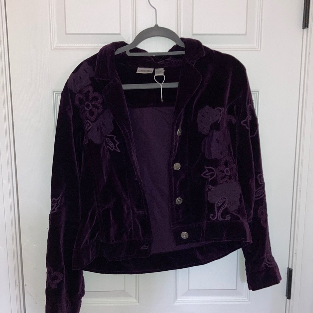 purple crushed velvet jacket